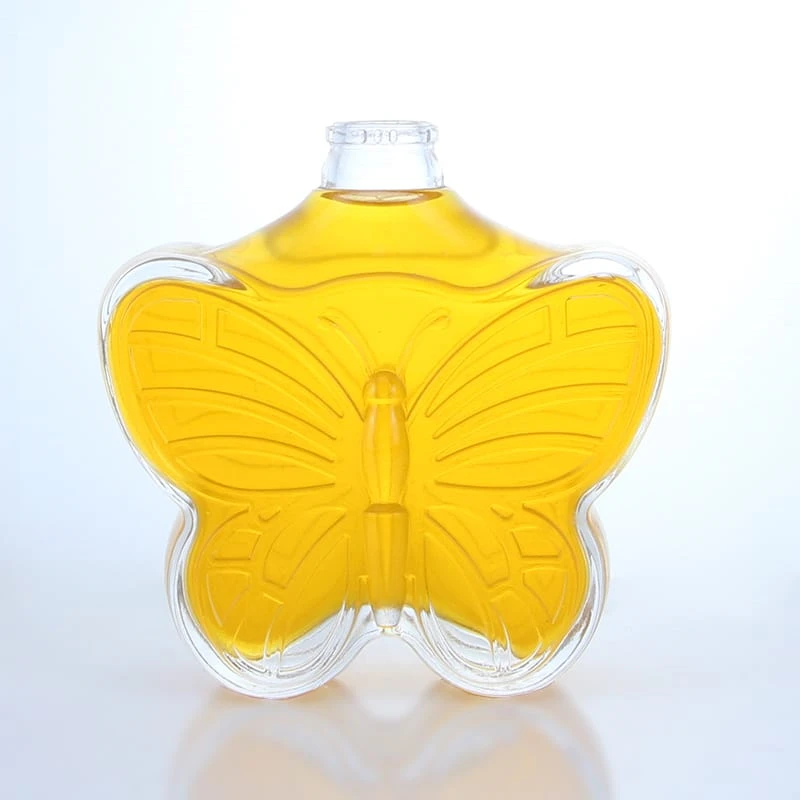 161 - Customized Butterfly Shaped 750ml Glass Bottle