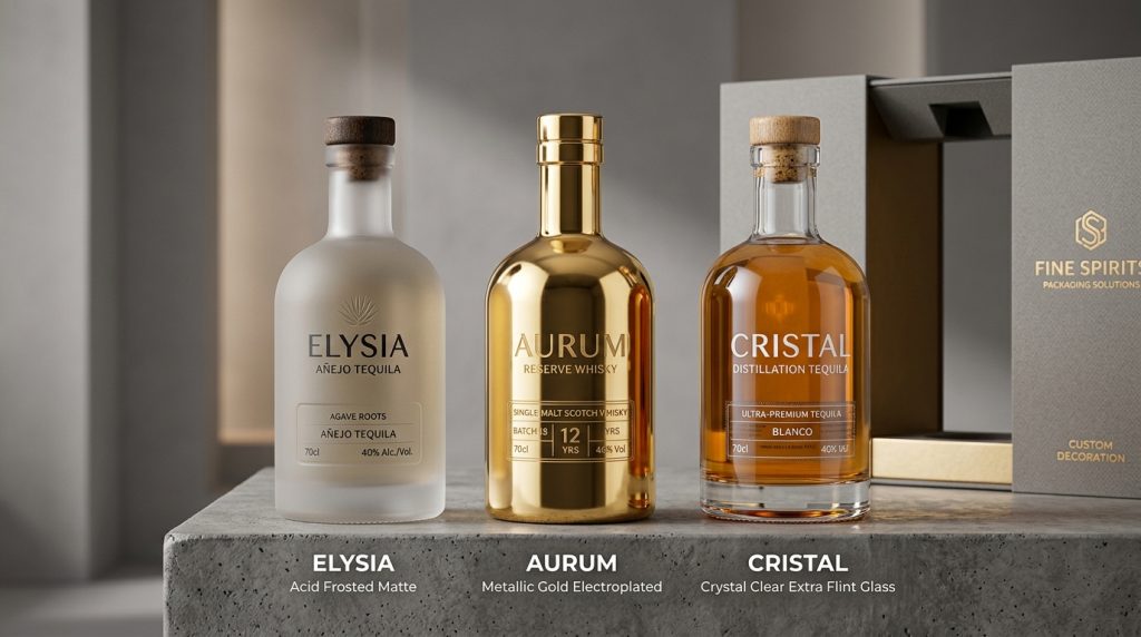 custom glass bottle surface decoration finishes