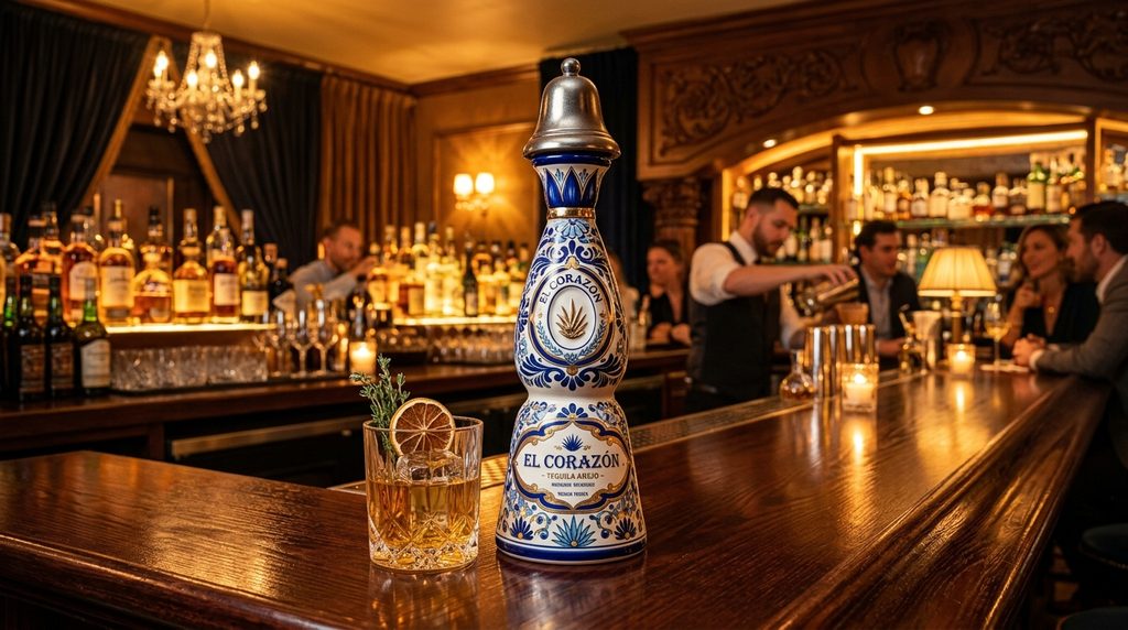 Custom hand painted blue and white ceramic tequila bottle supplier