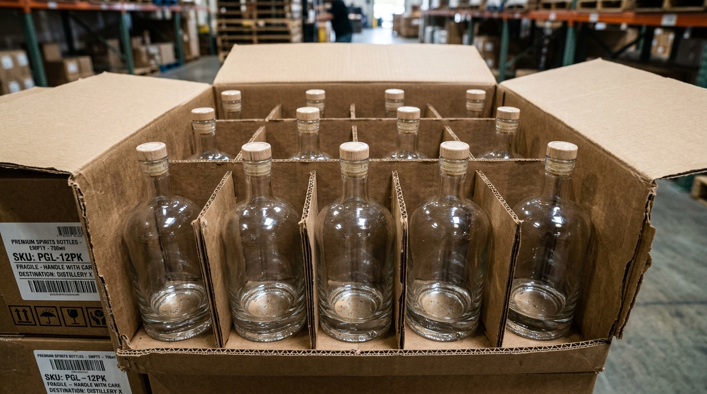 how to ship empty glass liquor bottles